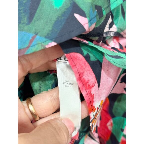 NWT Marissa Webb Maisie Floral Print Ruffle Hem Blouse Top Garnet Lily Women's M - Picture 7 of 7